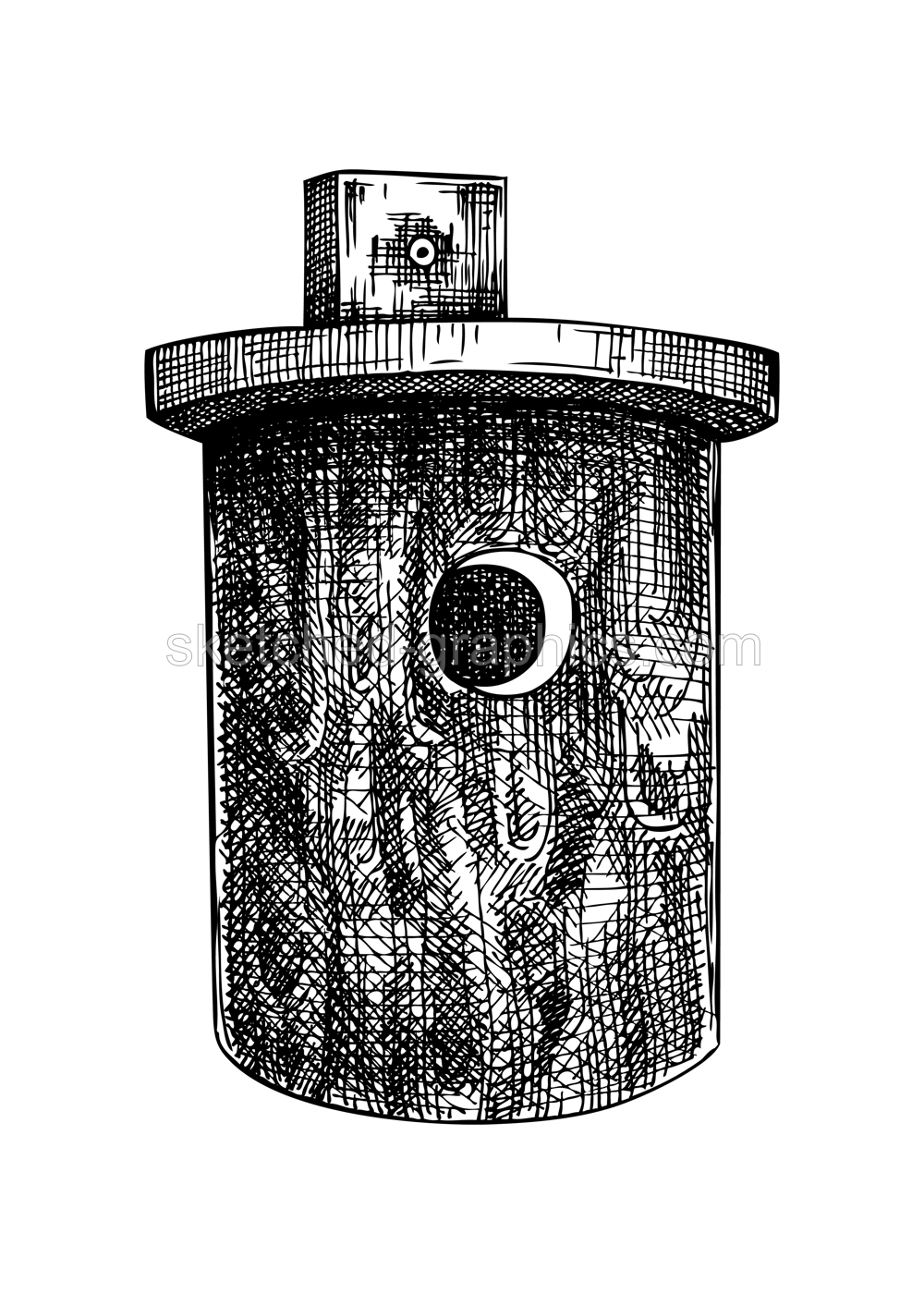 Bird box sketch. Hand made birdhouse drawings. Wooden construction for animals vector illustration. Homemade birds nest  isolated on white background. Illustration